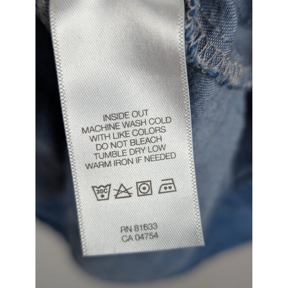 Kenneth Cole Reaction Dress Western Sz L Blue Tencel Chambray Embroidered Tunic - Picture 7 of 9